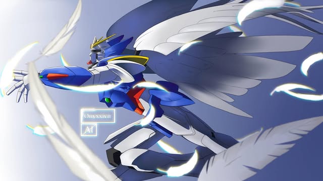 Winged Gundam in motion